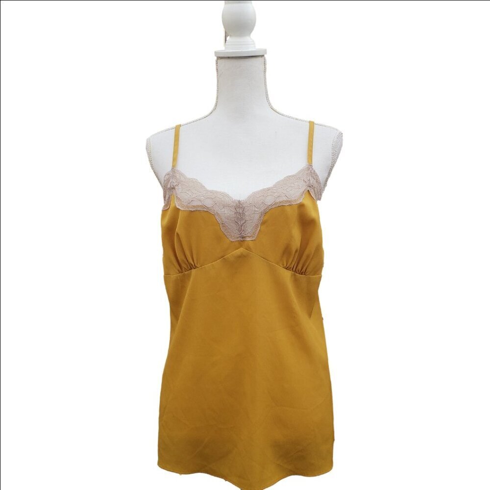 Rodarte for Target Mustard Yellow Lace Trim Camisole Top Size Large - Picture 3 of 8